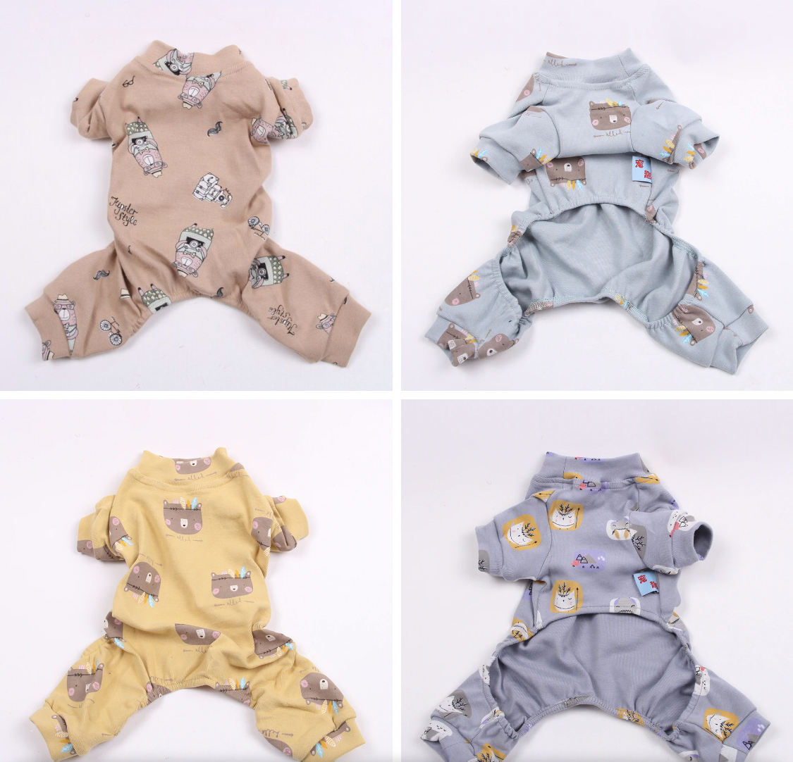 Cotton material dog pajamas