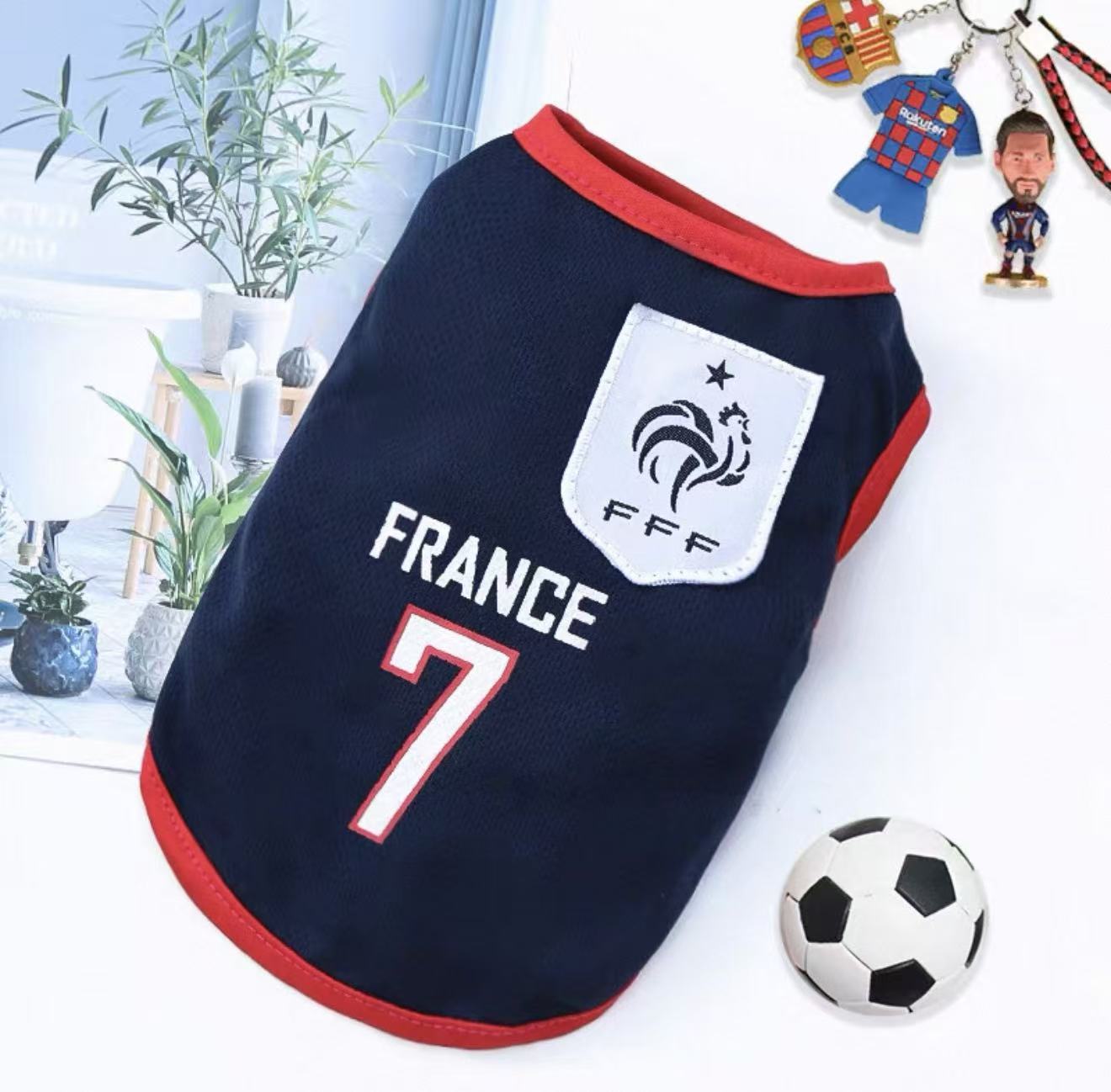 Pet Jerseys for Team France for Small Breed Dogs